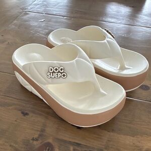 Cream and Tan Pet Sandals